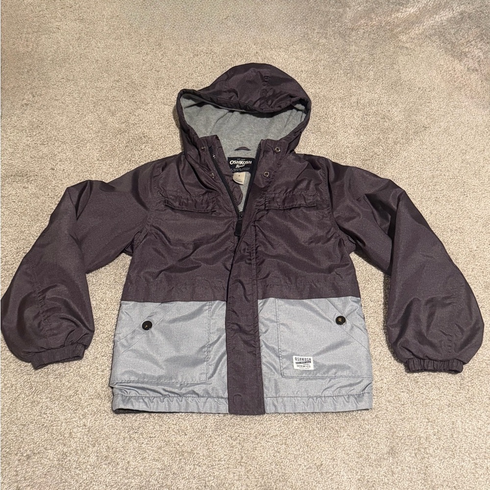 OshKosh B'gosh Kids' Black and Gray Fleece-Lined Raincoat